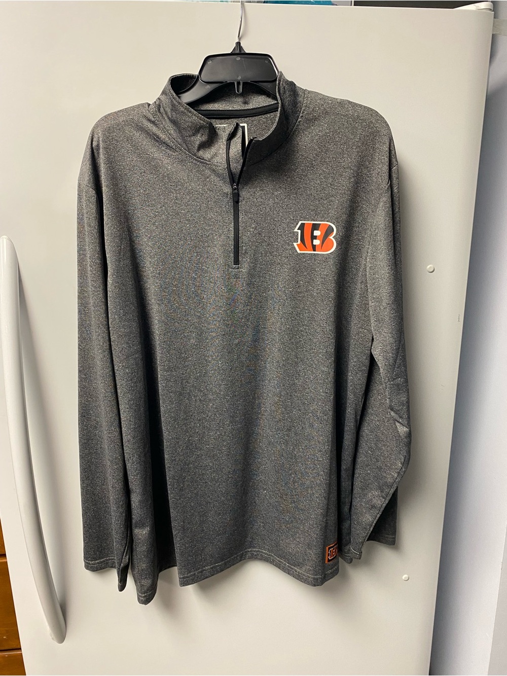 NFL Gray Heather Quarter-Zip Pullover with Orange Accent Logo
